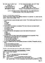 Đề thi chọn học sinh giỏi cấp tỉnh môn Tiếng Anh Lớp 9 - Năm học 2016-2017 - Sở GD & ĐT Long An